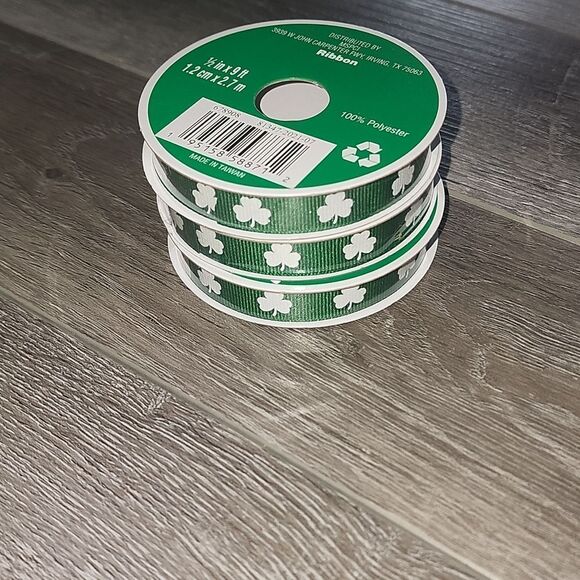 Celebrate It Other - 💥5/$25 SALE | BUNDLE TO SAVE | 3 Green Shamrock Ribbon